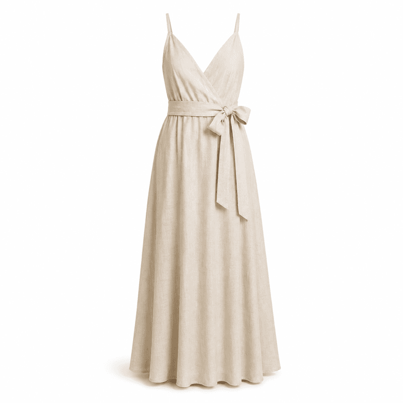 Beige kjole med stopper